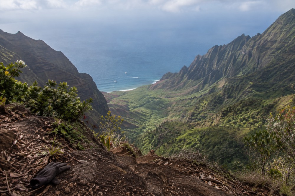 High ridge perspective over 'Awa'awapuhi Valley on Kauai